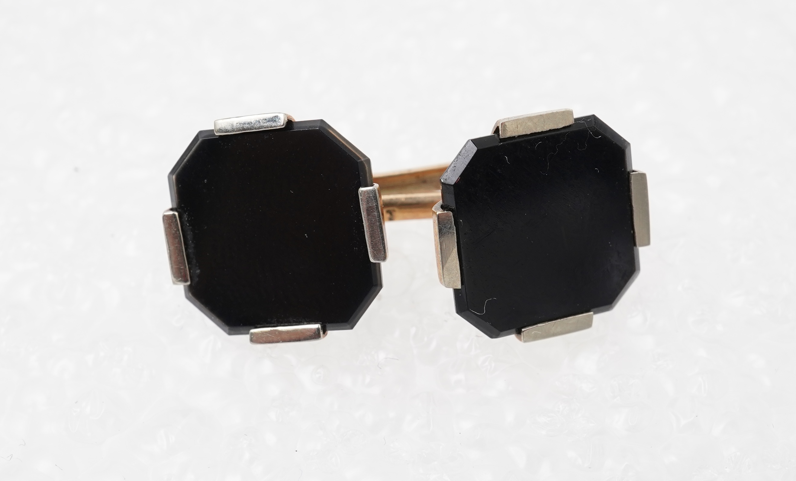 An Art Deco onyx dress set, early 20th century